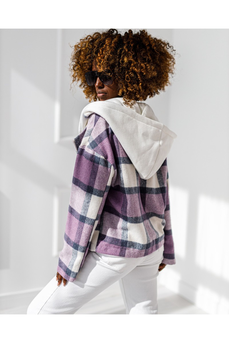 Jacke Glam – violett-weiß