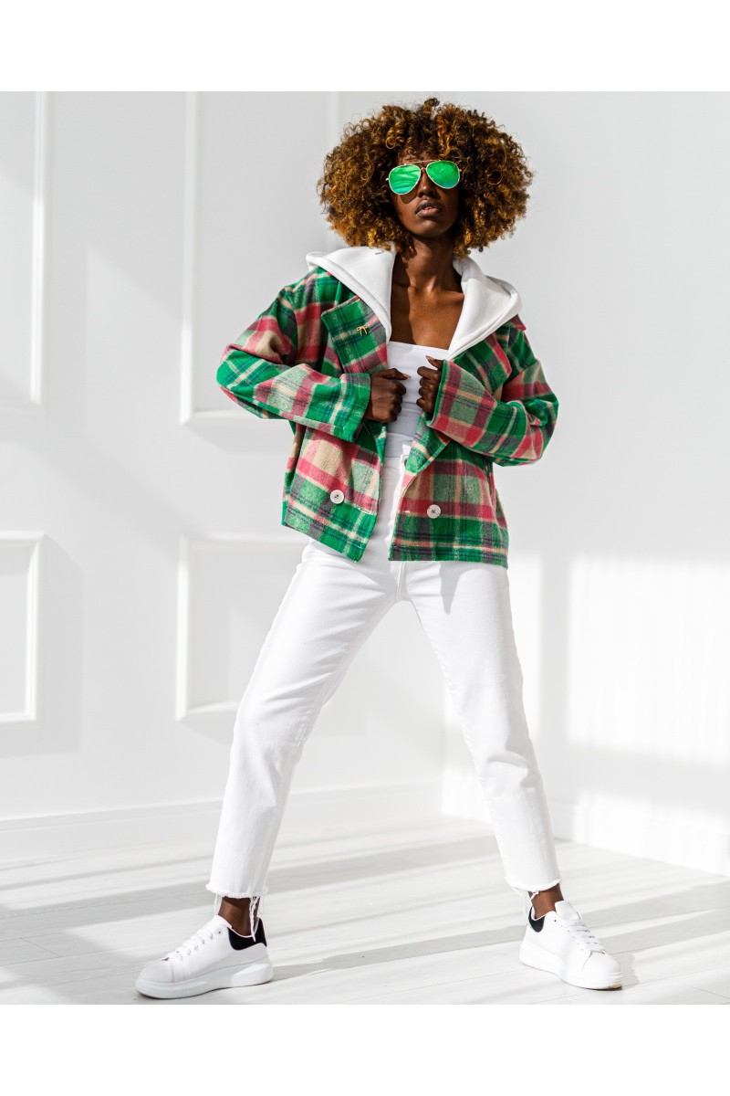 Jacke Glam – grün-rosa