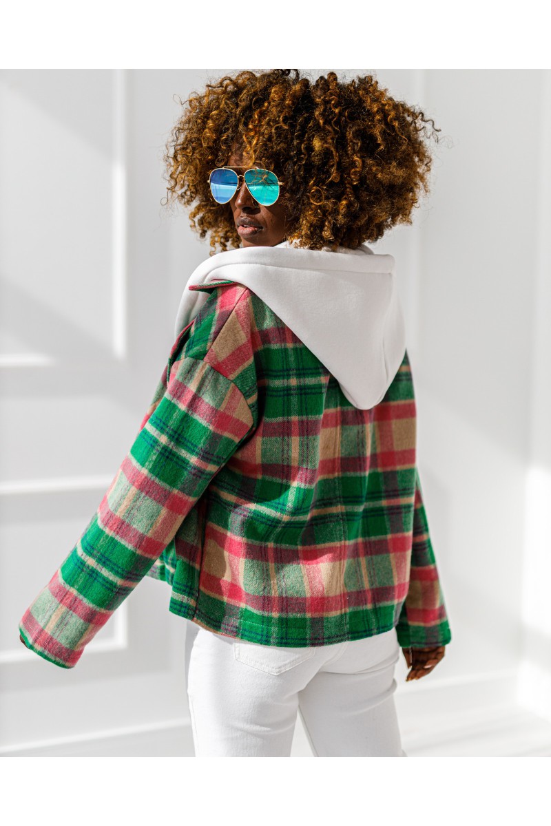 Žalias - rožinis - žalias švarkas