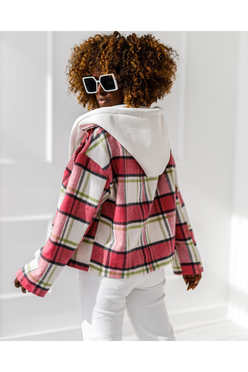 Jacke Glam - weiß-rosa