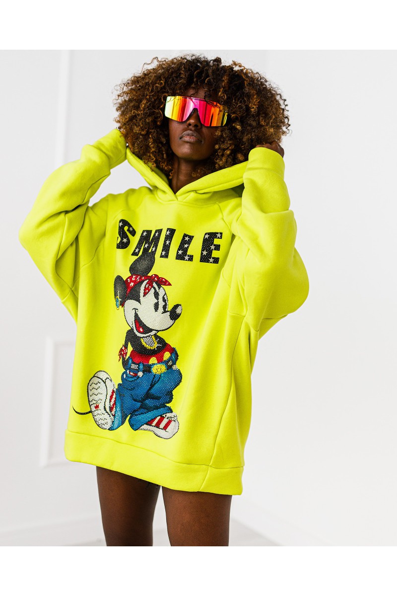 Smile sweatshirt - lime green