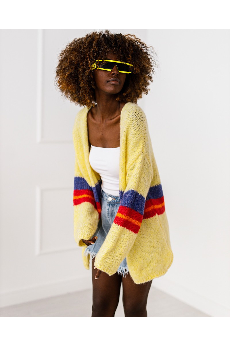 Kardigan w paski Lola - żółty