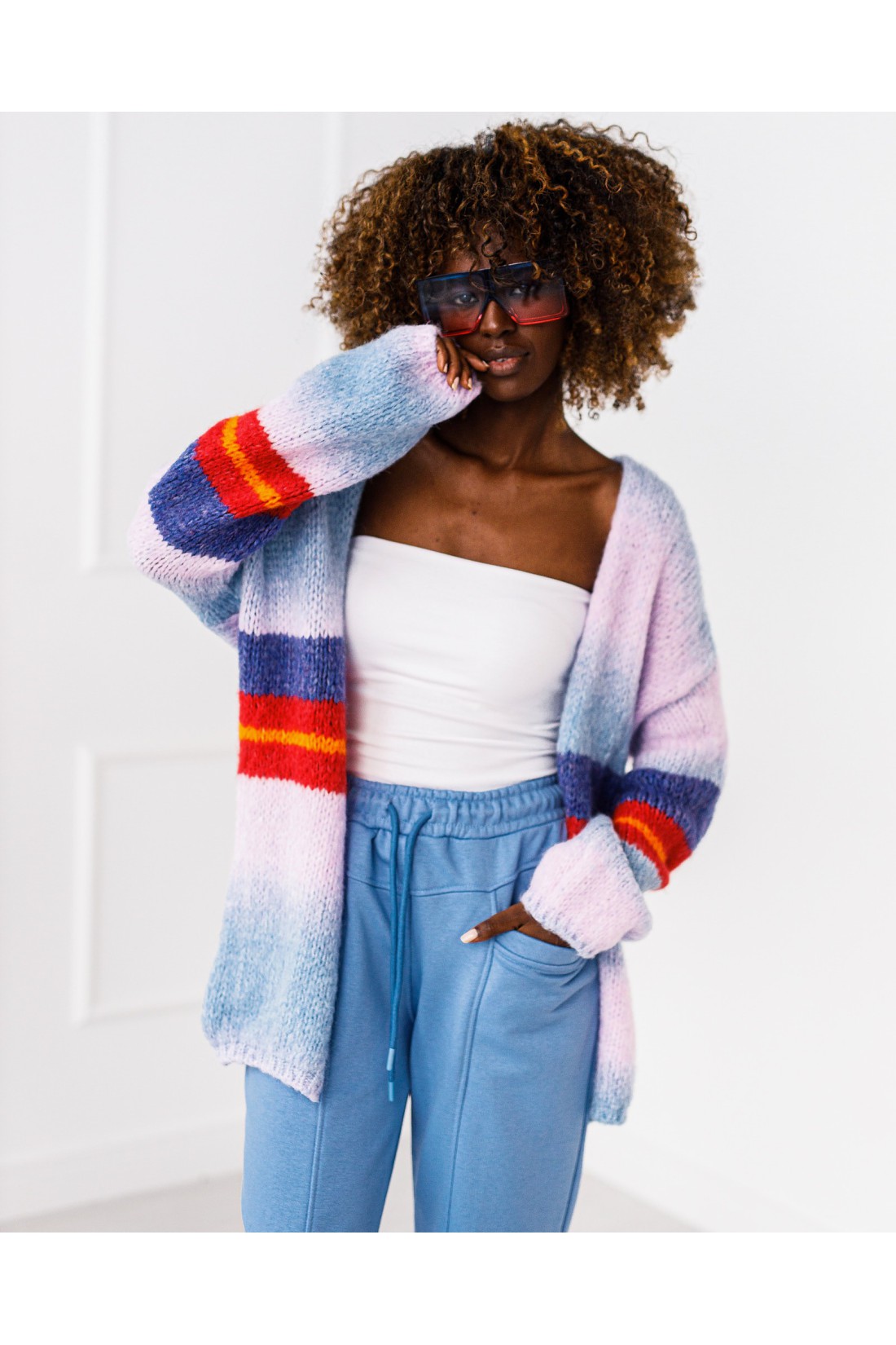 Lola striped cardigan - blue