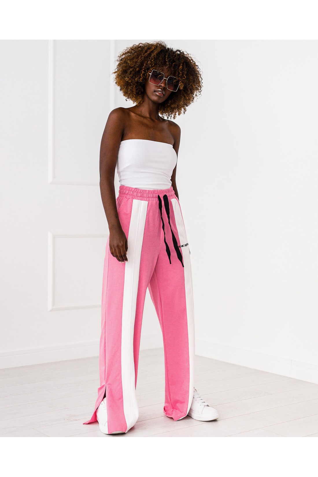 Nohavice MC Limited - ružovo-biele