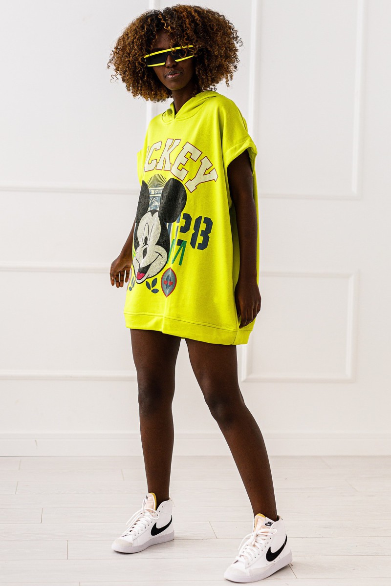 Mickey-Bluse – limettengrün