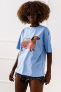 T - shirt hot dog - blue