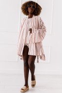 Ruby Sleevelet – weiß – rosa gestreift