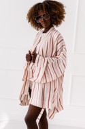 Ruby Sleevelet – weiß – rosa gestreift