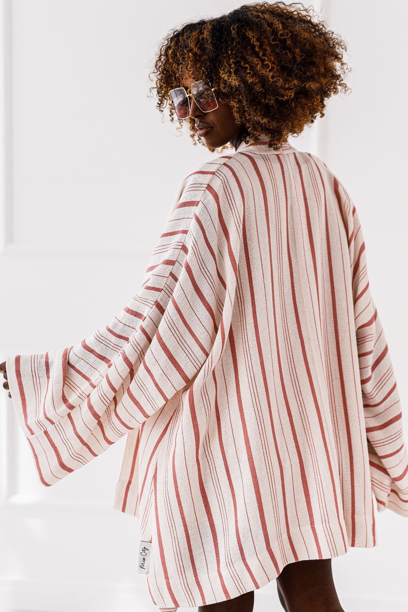 Ruby Sleevelet – balta – rožinės spalvos juostelės