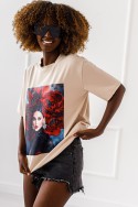 T- shirt Flowers - beige