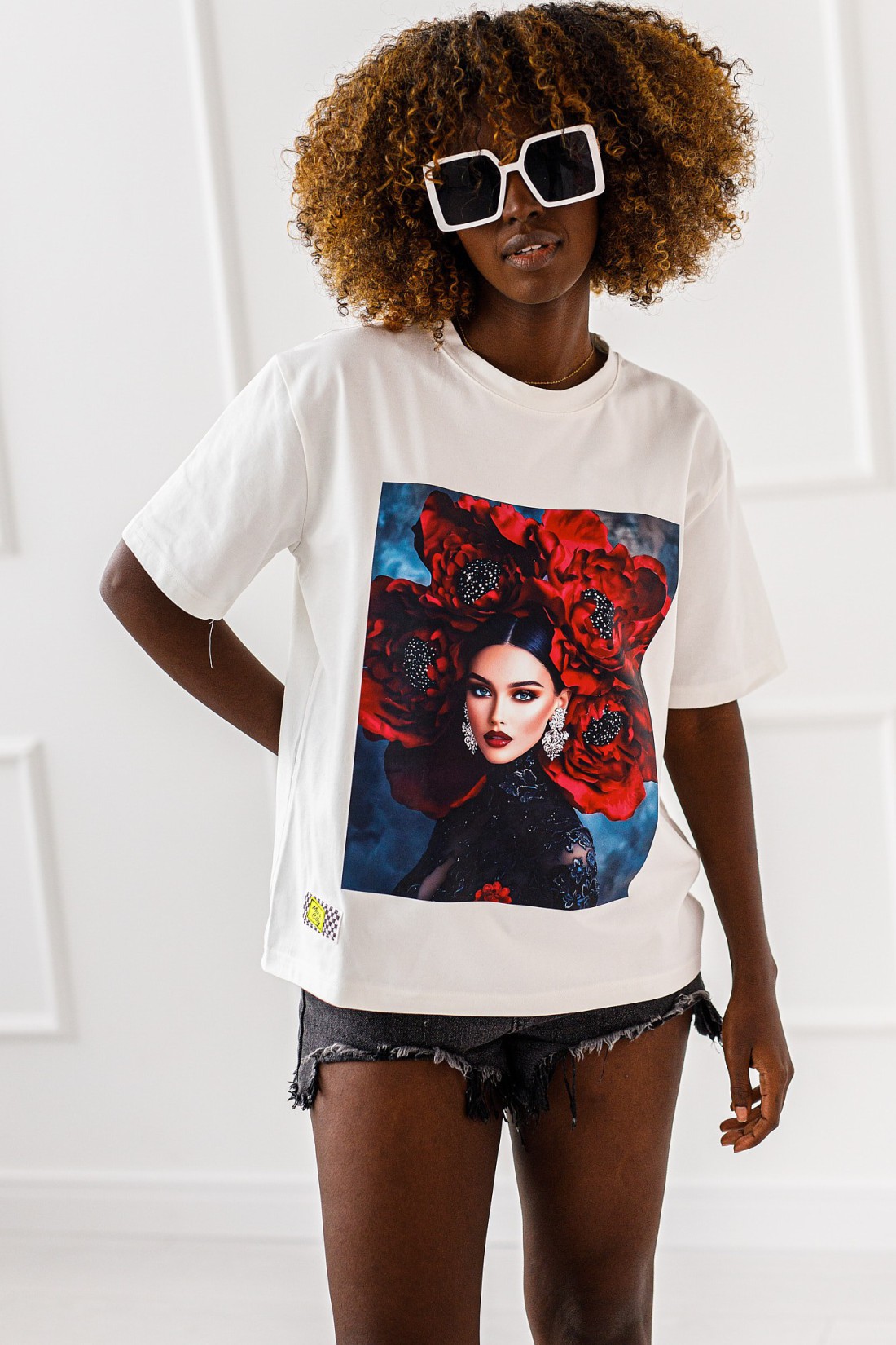 T-Shirt Blumen – weiß