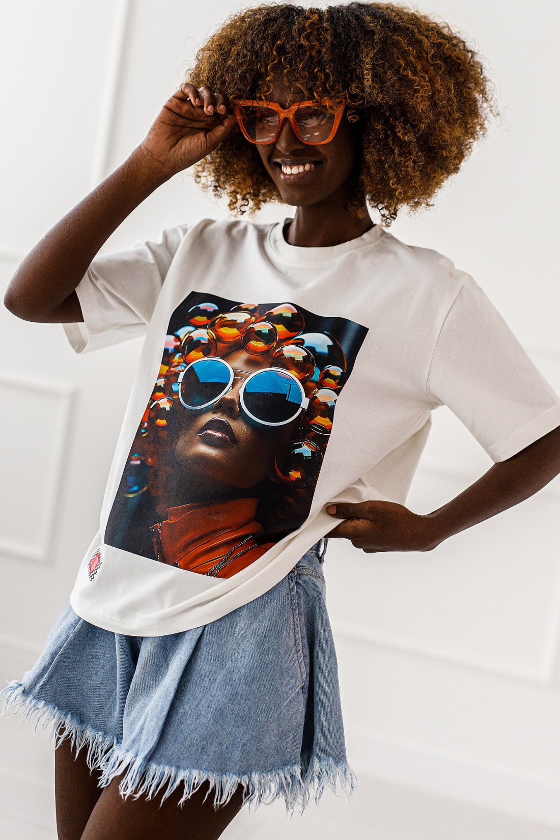 T - shirt bubbles - white