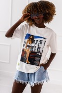 T - shirt City - biały
