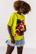 T-Shirt Erdbeere – limettengrün
