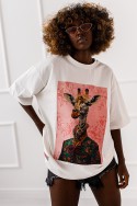 T - shirt Giraffe Vibes - biały