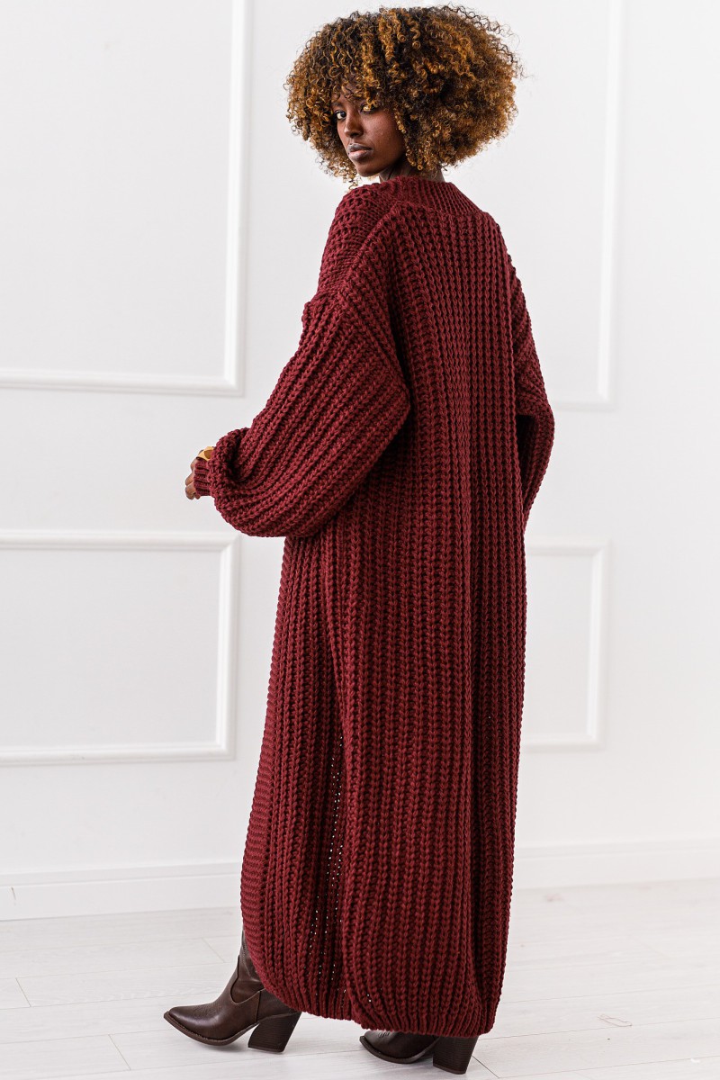 Sweter Perła Long - bordowy