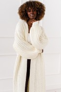 Sweter Perła Long - śmietankowy