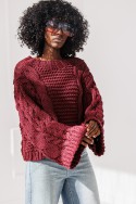 Sweter Sana - bordowy