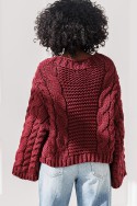 Sweter Sana - bordowy