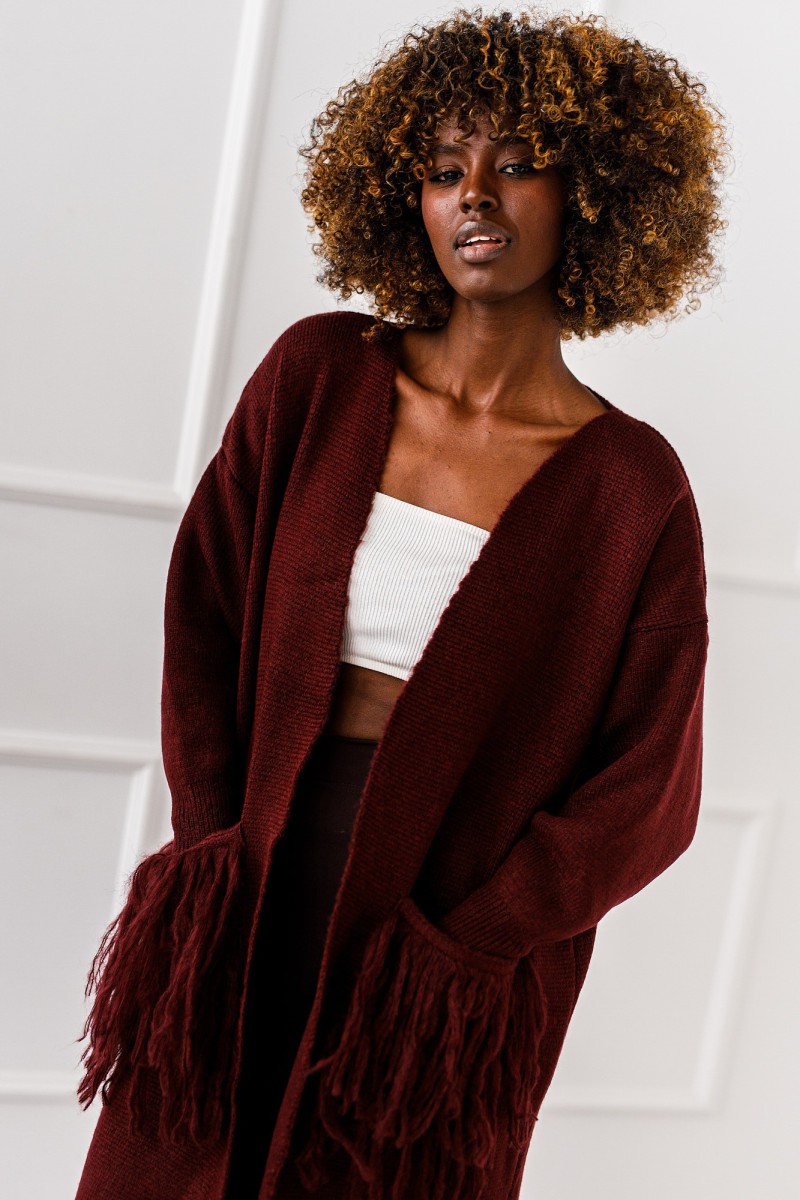 Kardigan Ivory Dream - bordowy
