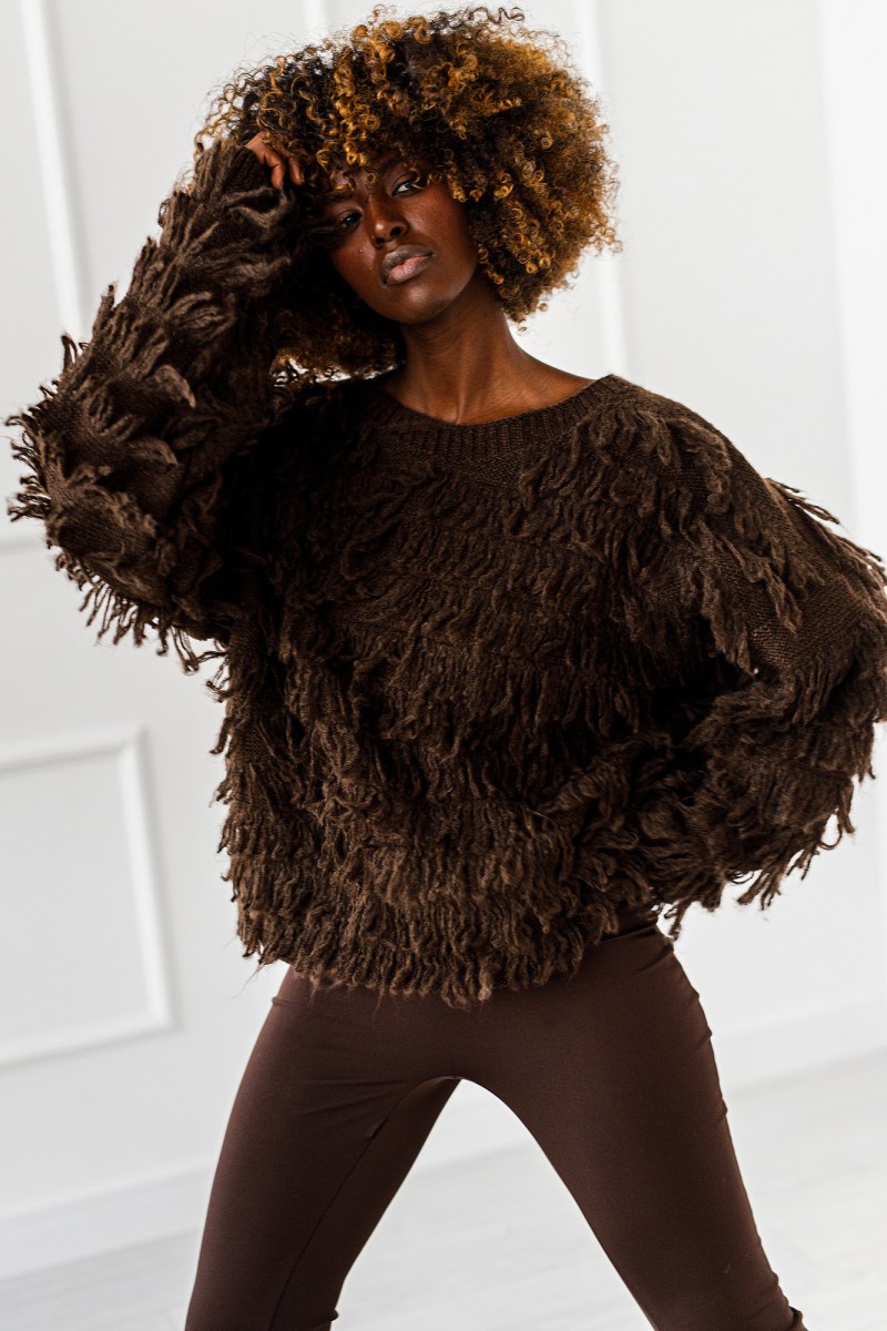 Sweter Shadow Flow - czekoladowy