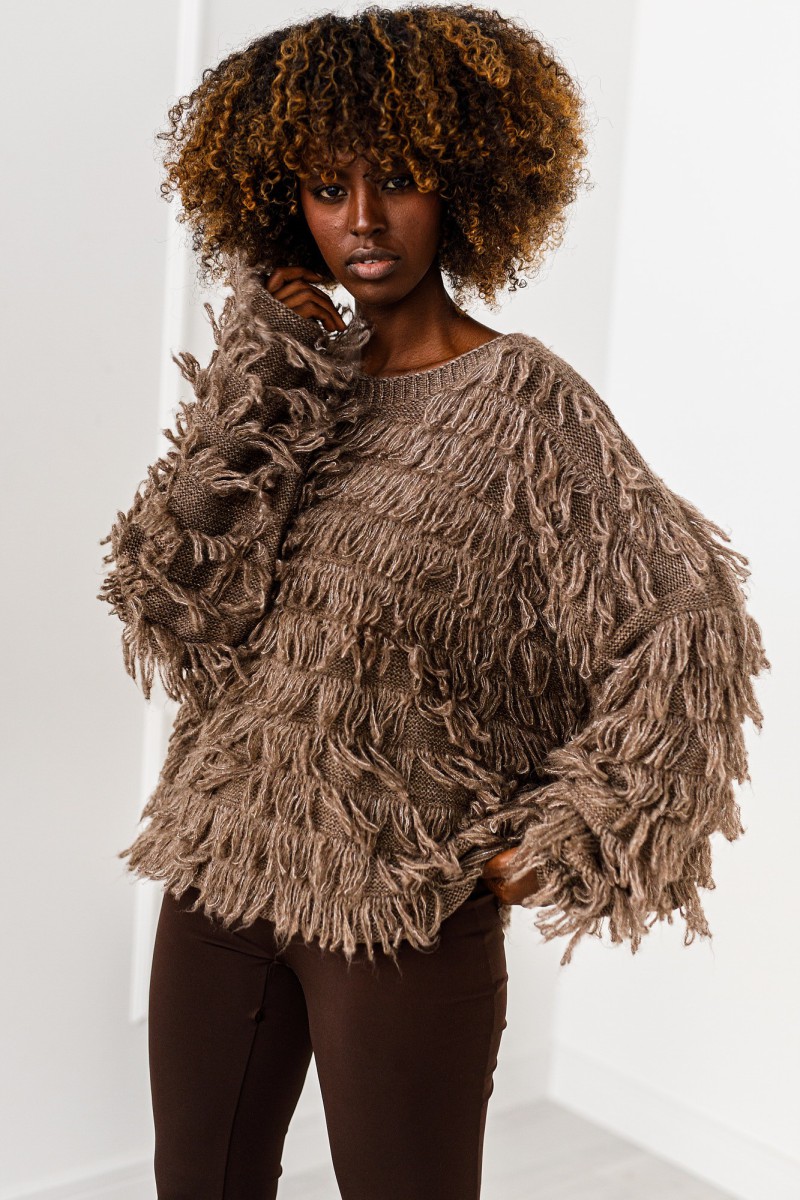 Sweter Shadow Flow - ciemny beż