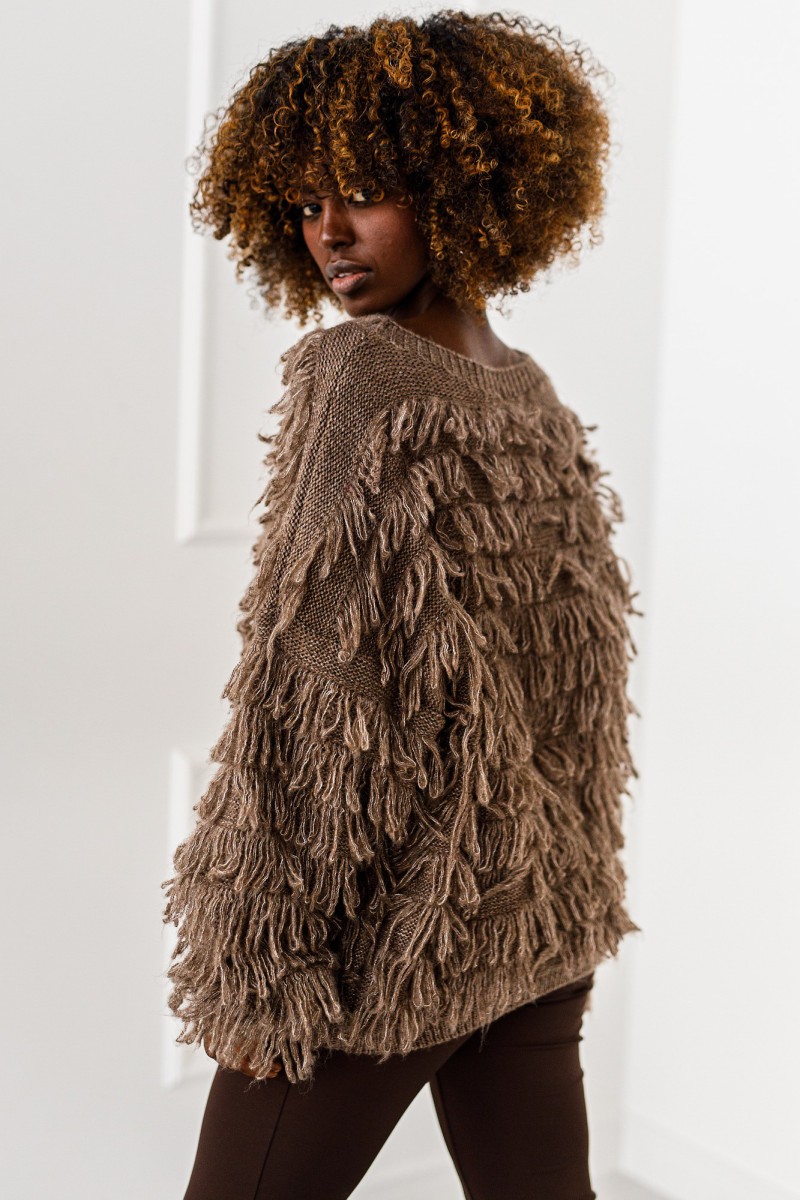 Sweter Shadow Flow - ciemny beż