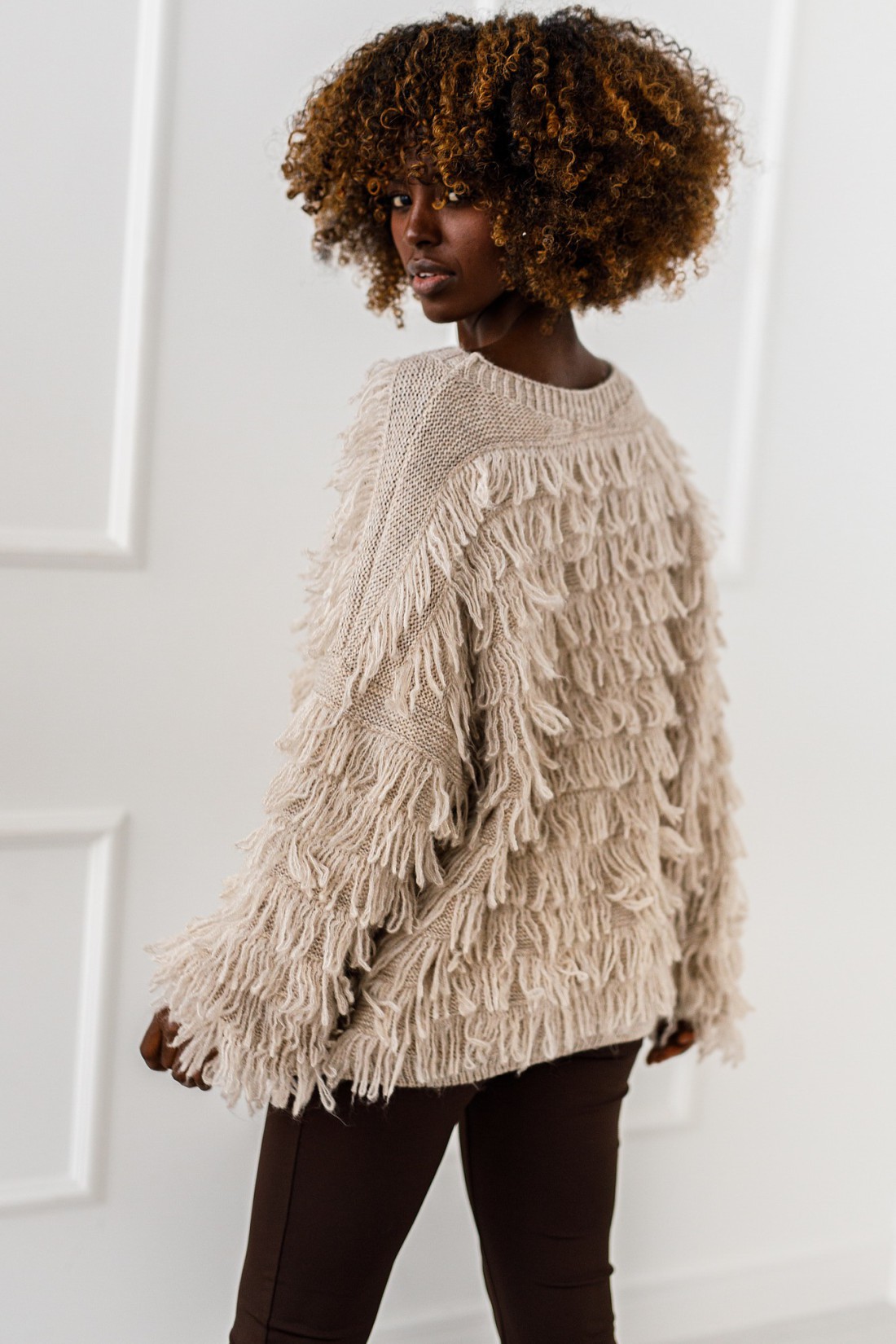 Sweter Shadow Flow - beżowy