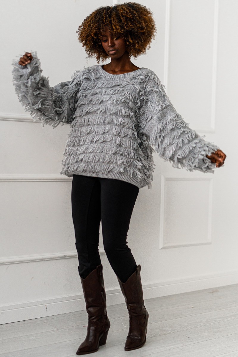 Sweter Shadow Flow - szary