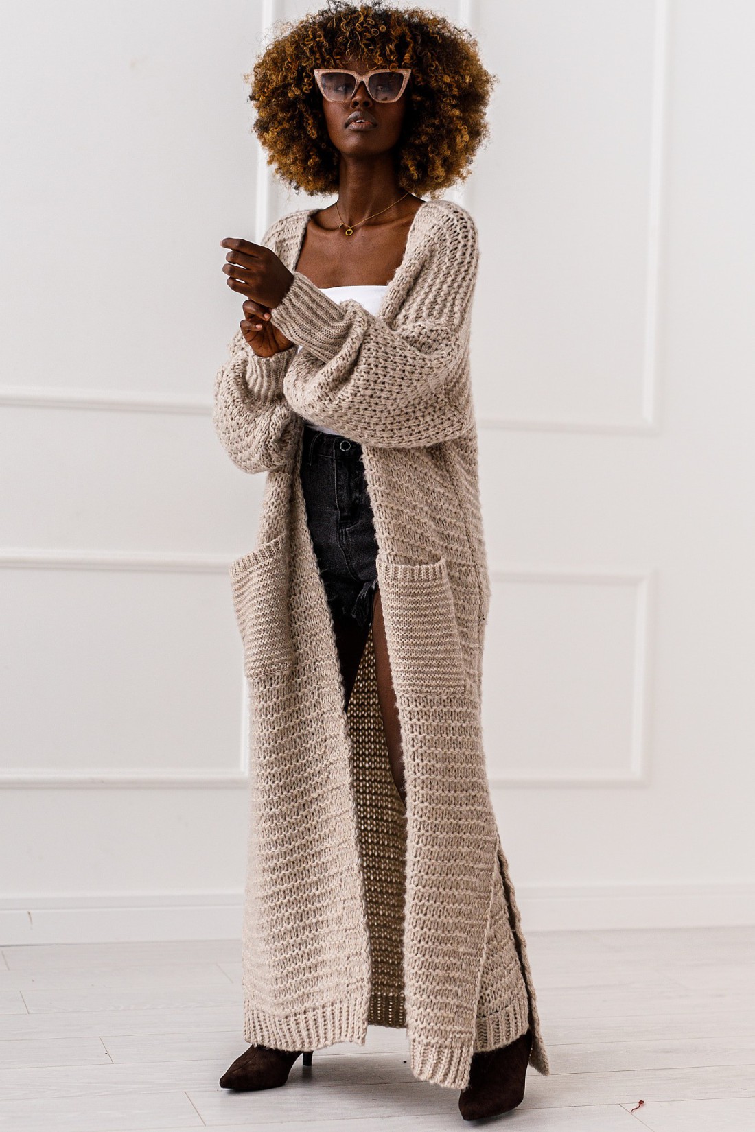 Kardigan Warm Flow - beżowy