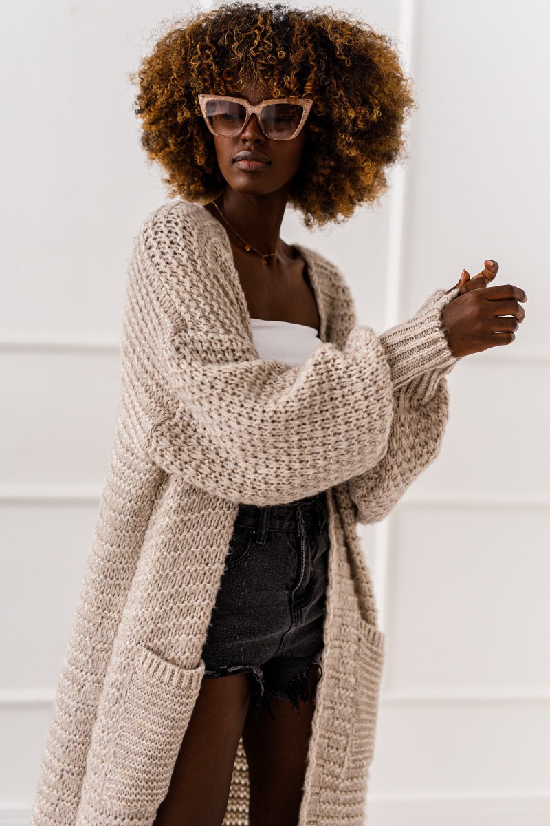 Kardigan Warm Flow - beżowy