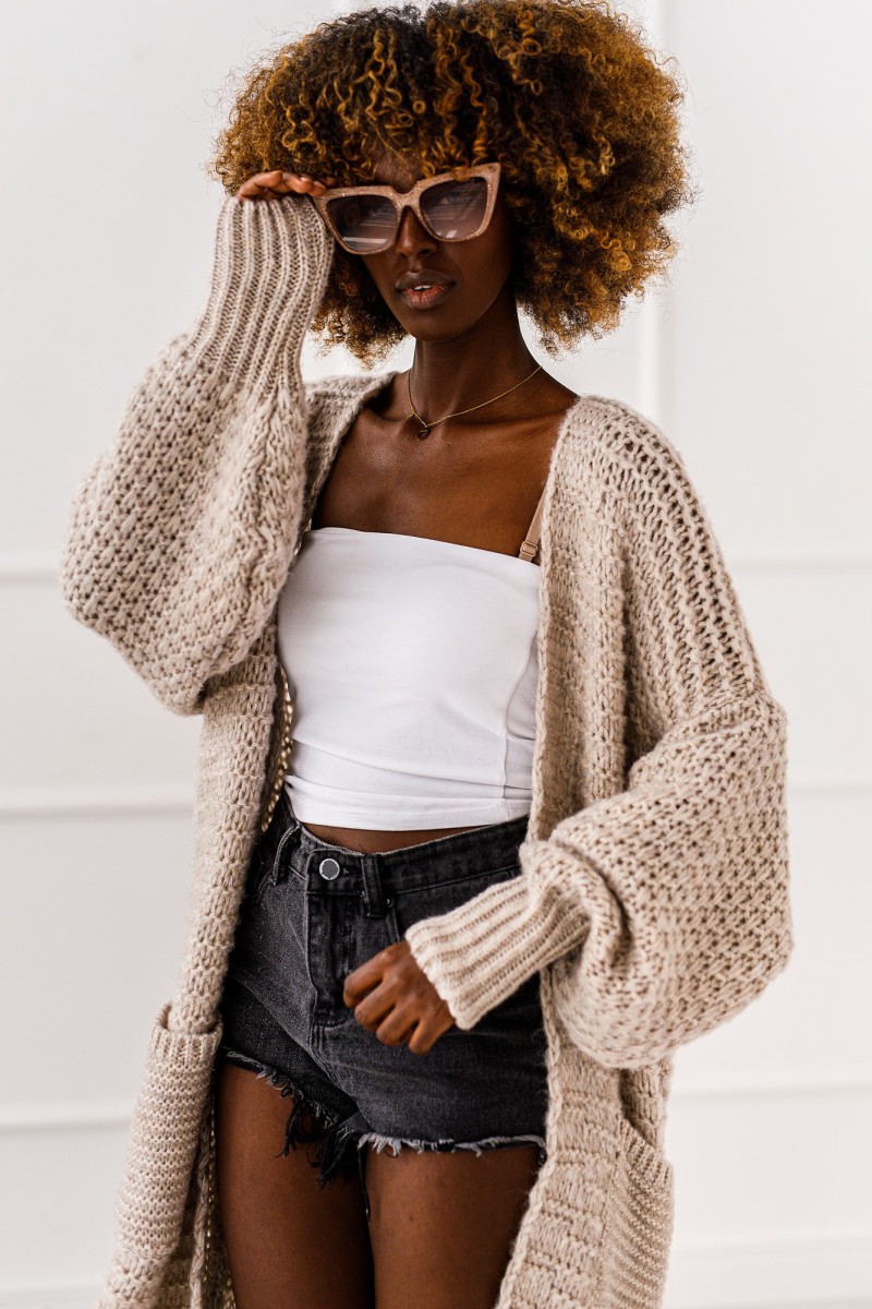 Kardigan Warm Flow - beżowy