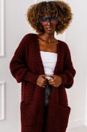 Kardigan Warm Flow - bordowy