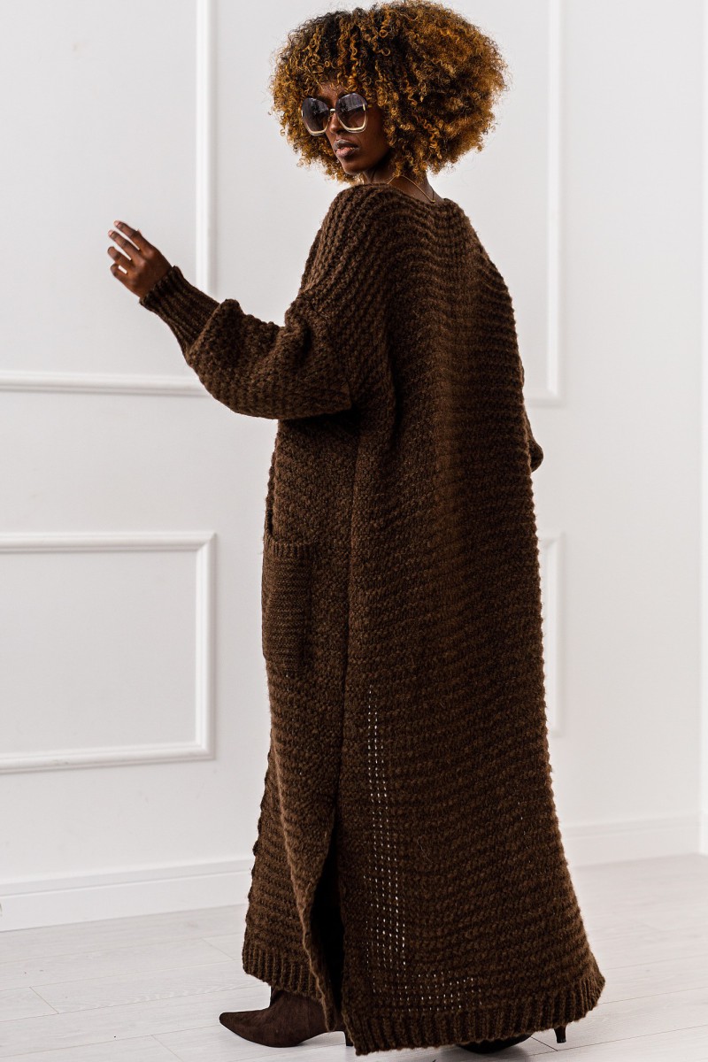 Kardigan Warm Flow - czekoladowy