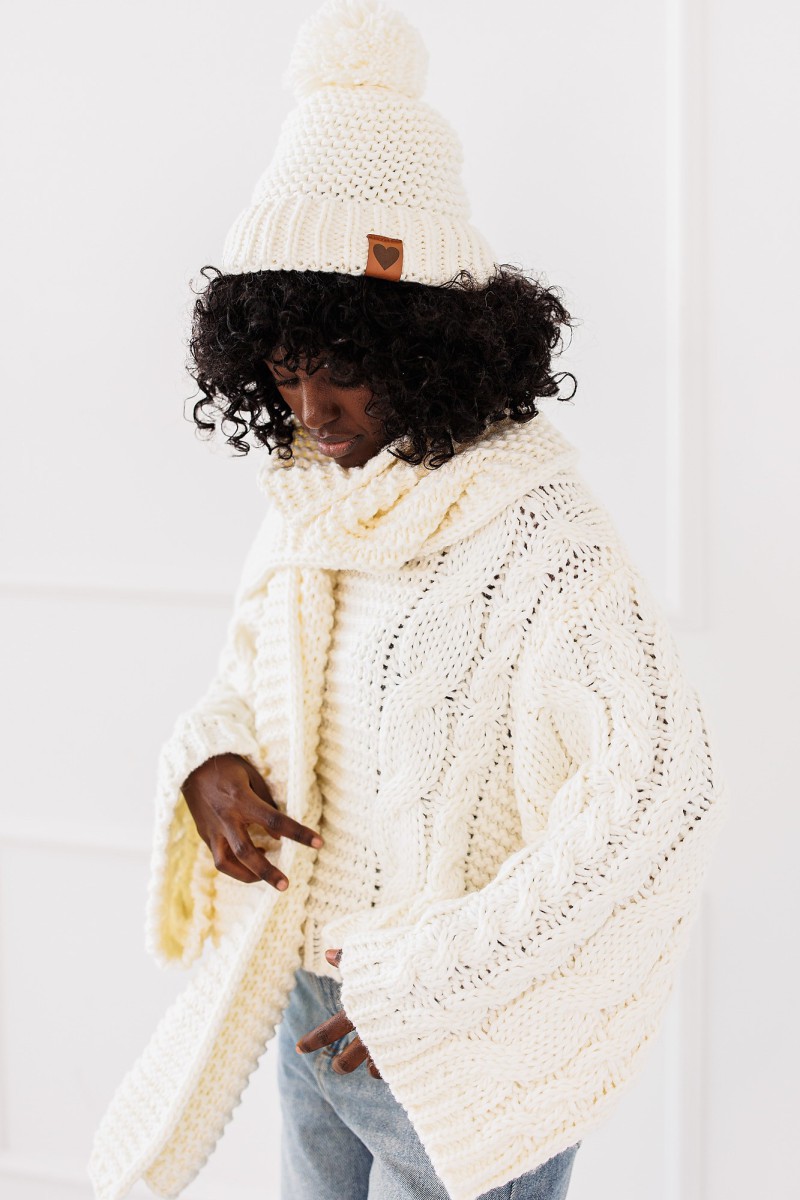 Komplet Cozy Set - śmietankowy