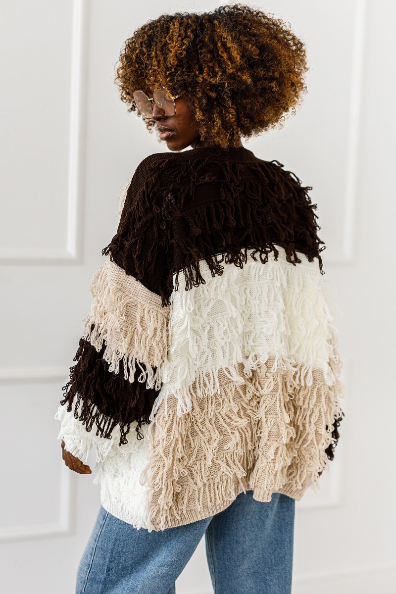 Kardigan Boho Soft - brązowy