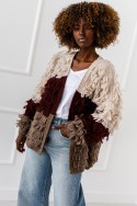 Kardigan Boho Soft - bordowy