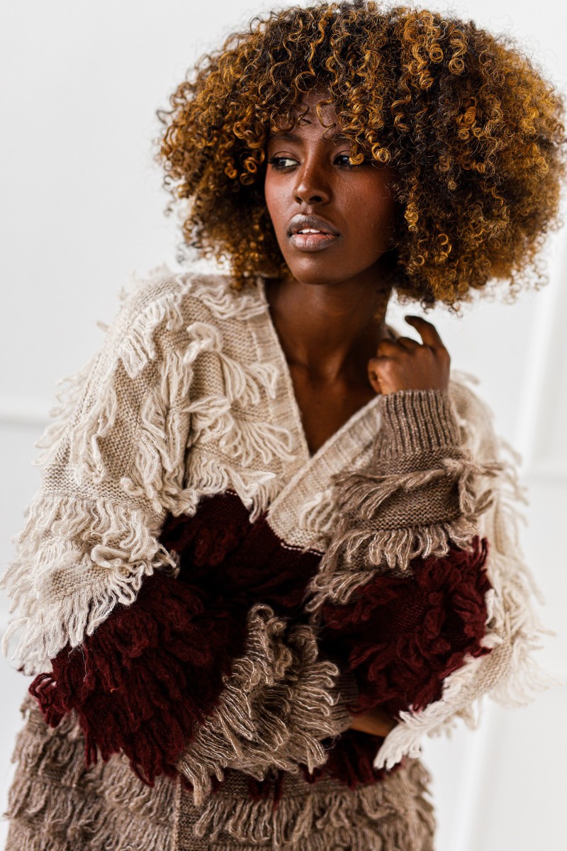 Kardigan Boho Soft - bordowy