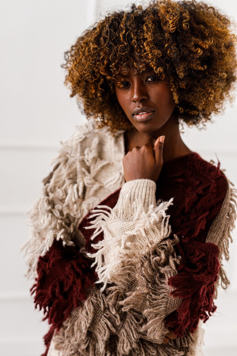 Kardigan Boho Dream - brązowy z bordowym