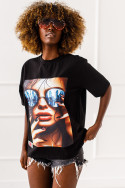 T - shirt Glasses - czarny
