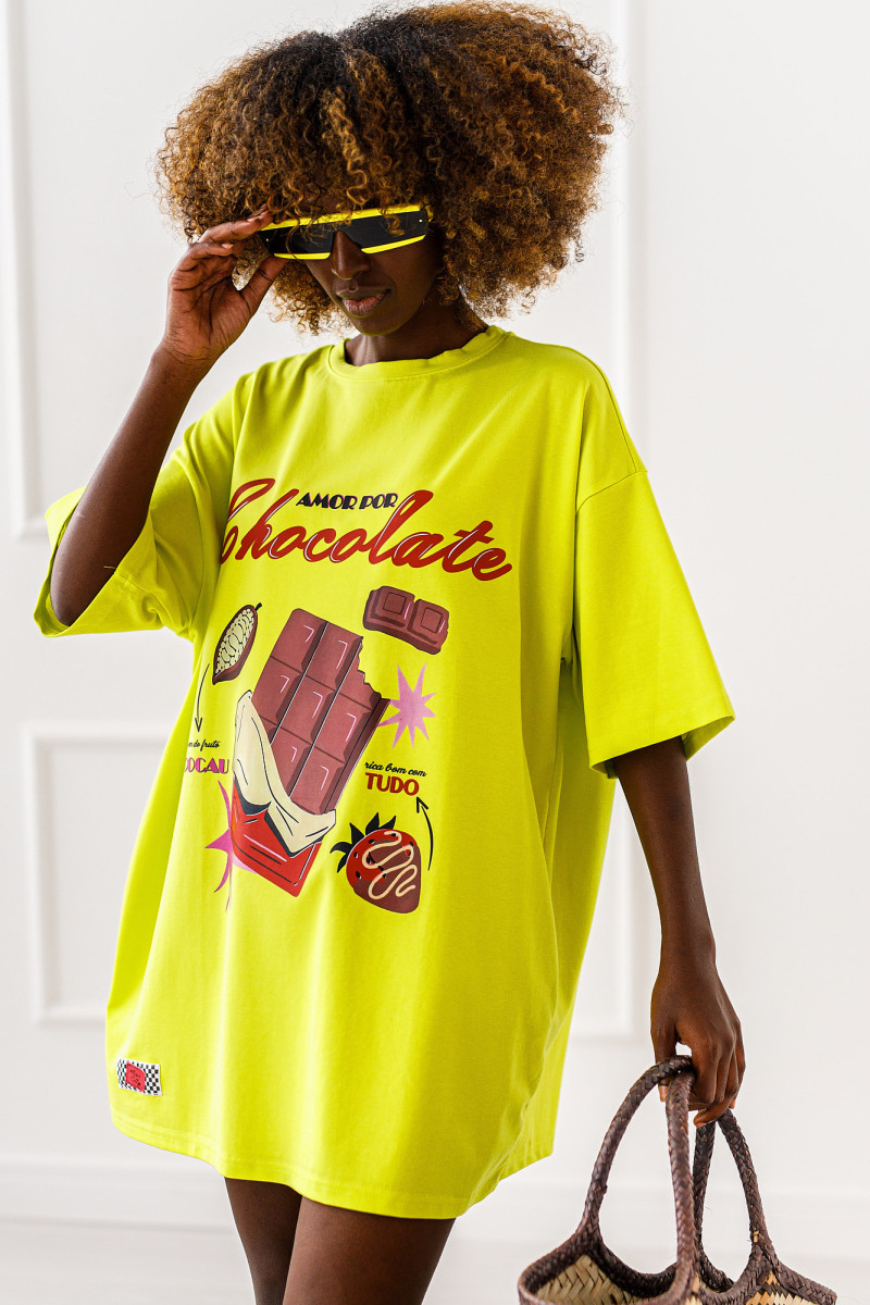 T - shirt Chocolate - limonkowy