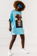 T - shirt Fashion - błękitny