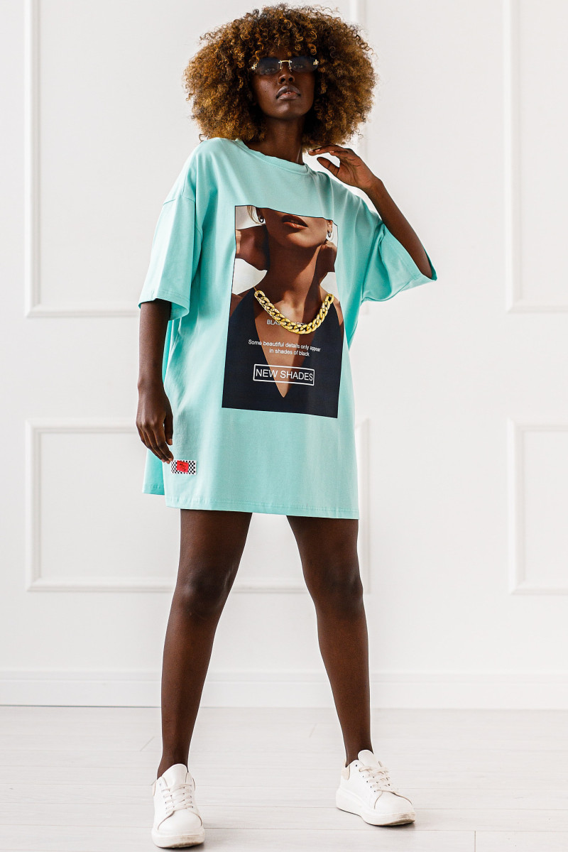 T - shirt Fashion - miętowy
