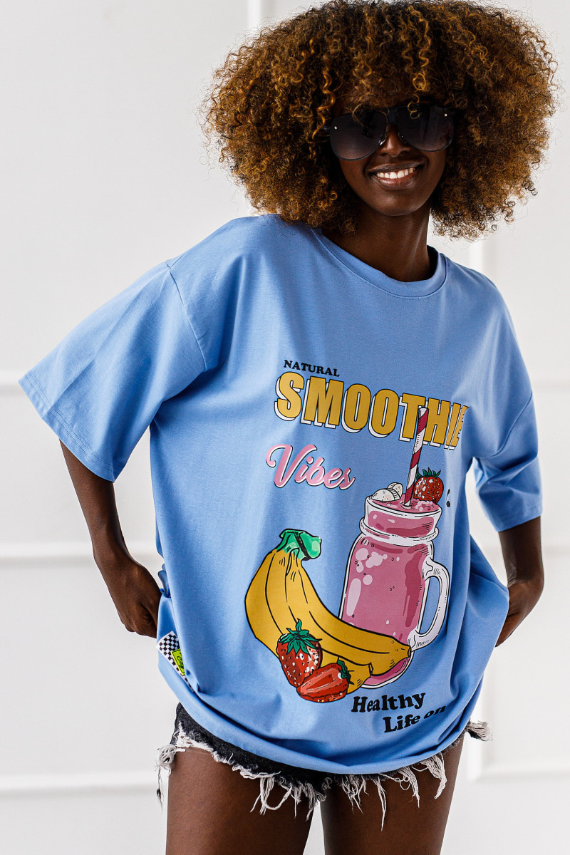 T - shirt Smoothie Vibes - niebieski