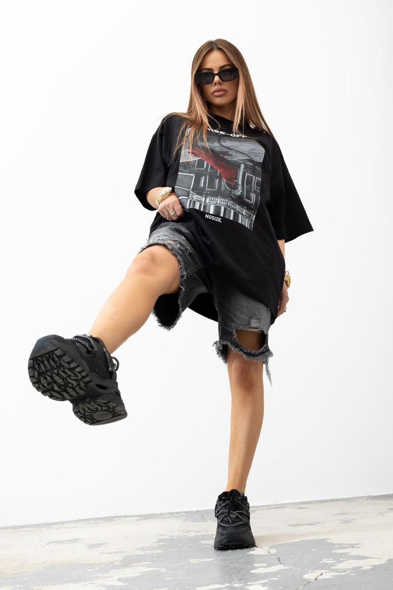 T - shirt  Rise - Off - czarny