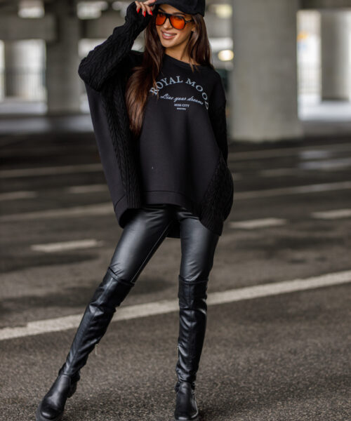 czarna-bluza-damska-oversize-ze-sweterkowymi-wstawkami-z-napisem-royal-mood (3)